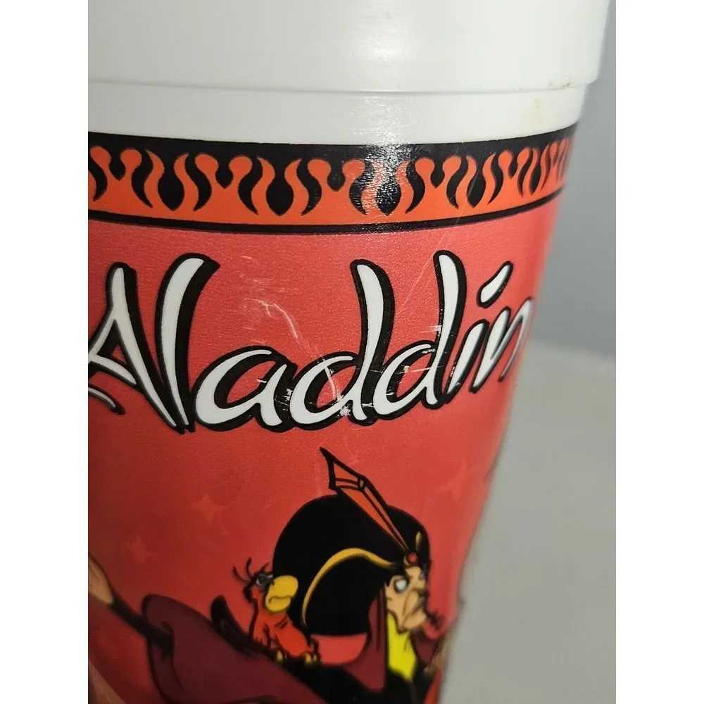 Vintage Disney Aladdin Burger King Plastic Cup Featuring Jafar*READ* Cracked Rim